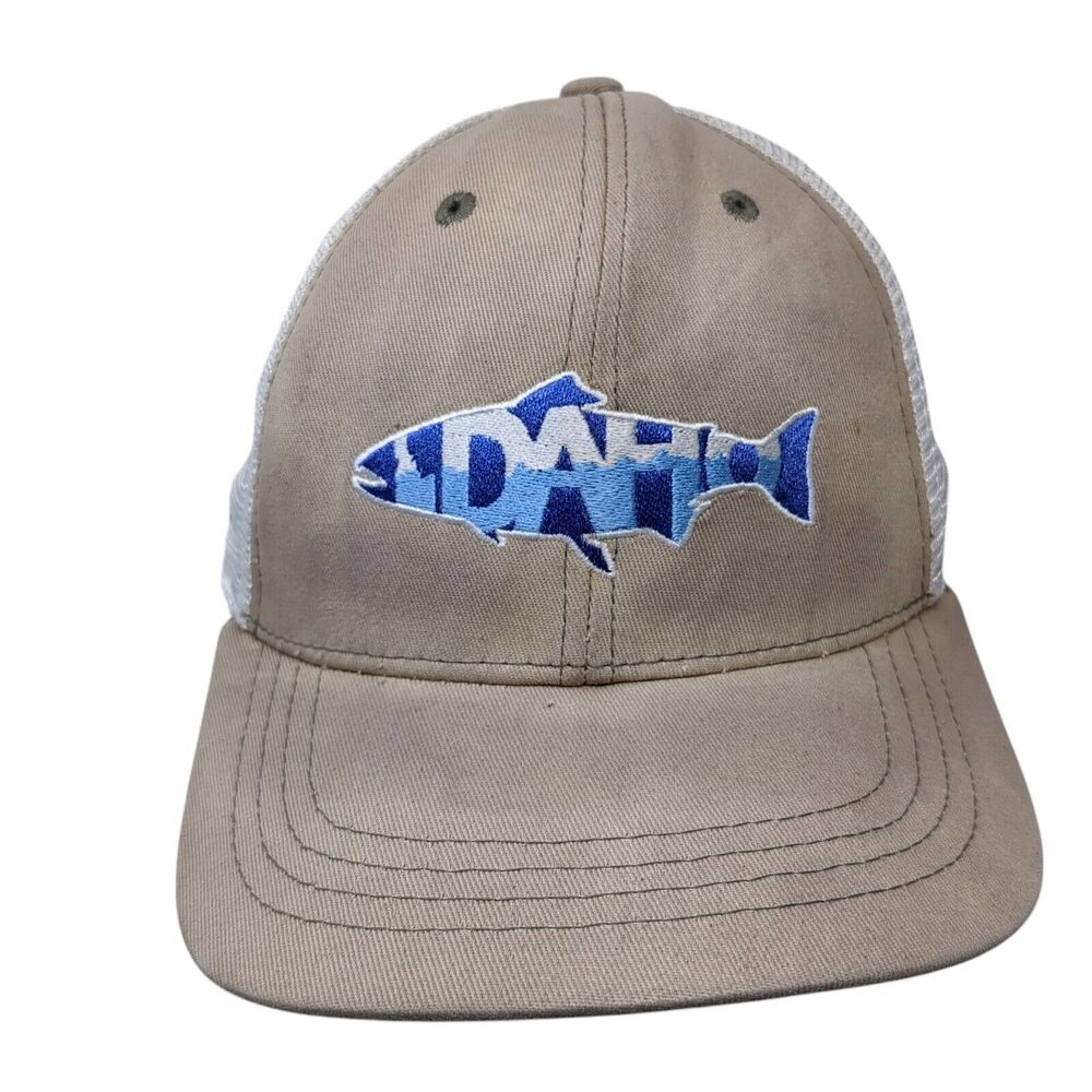 Idaho Fish Snapback Mesh Back Trucker Hat Tan One Size RepYourWater